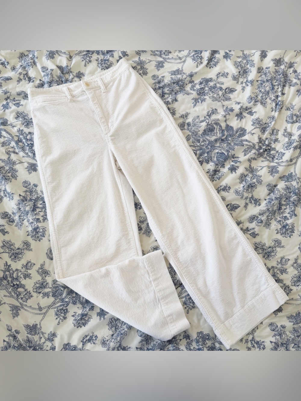 Madewell Pants Womens 25 Emmett White Wide Leg Corduroy Patch Pockets - Picture 2 of 8